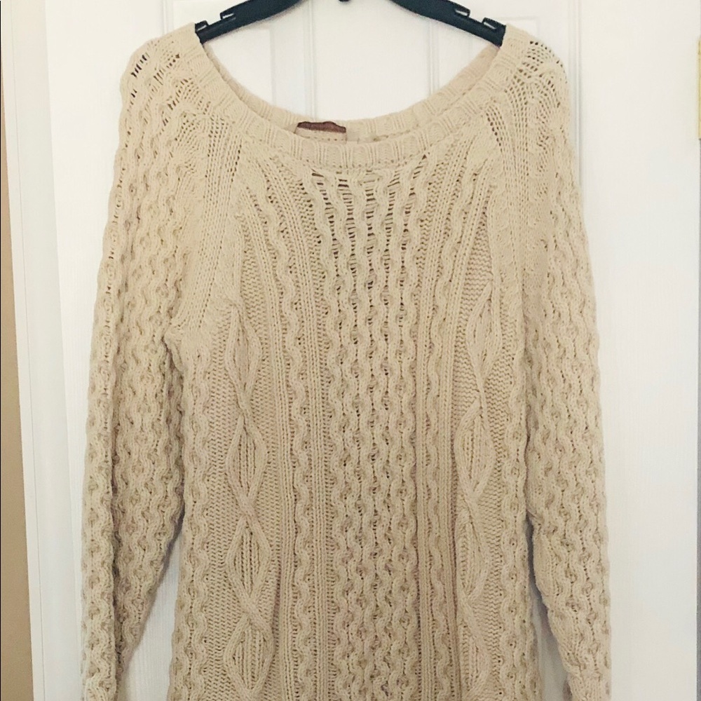 Cream Cable Knit Sweater